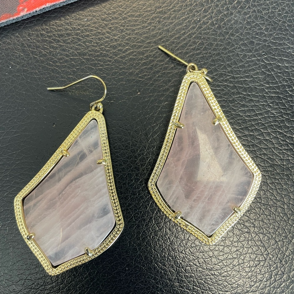 Kendra Scott Gold and Pink Geometric Earrings